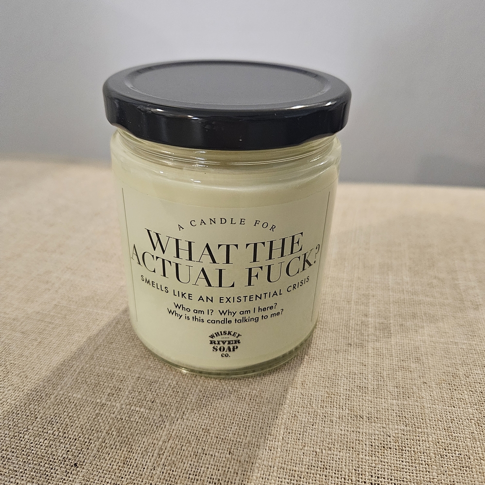 Humorous Scented Candle with Black Lid